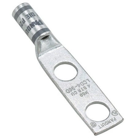 Panduit One-Hole Compression Lug, 1/0 AWG Max, 1 to 2 in Stud, Standard Barrel, Copper, Pink LCD1/0-12-X
